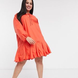 ASOS Design Curve Trapeze Poplin Mini Dress
